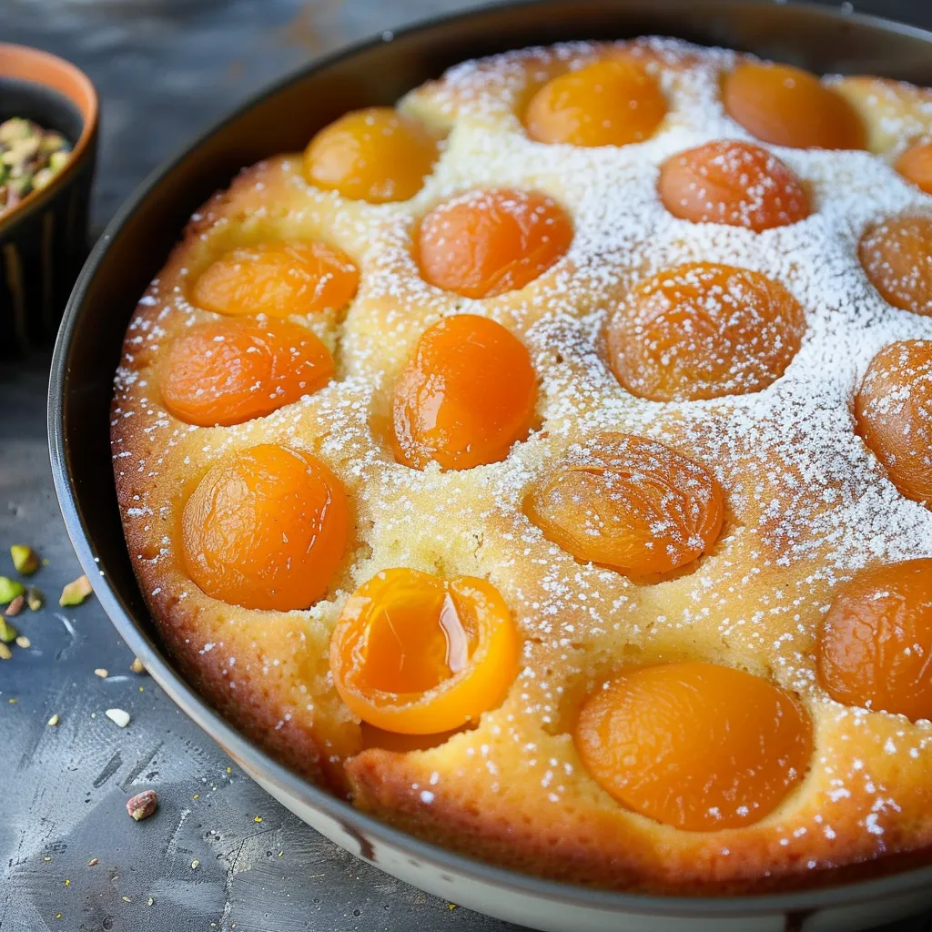 Moelleux d'abricot et pistaches très gourmand