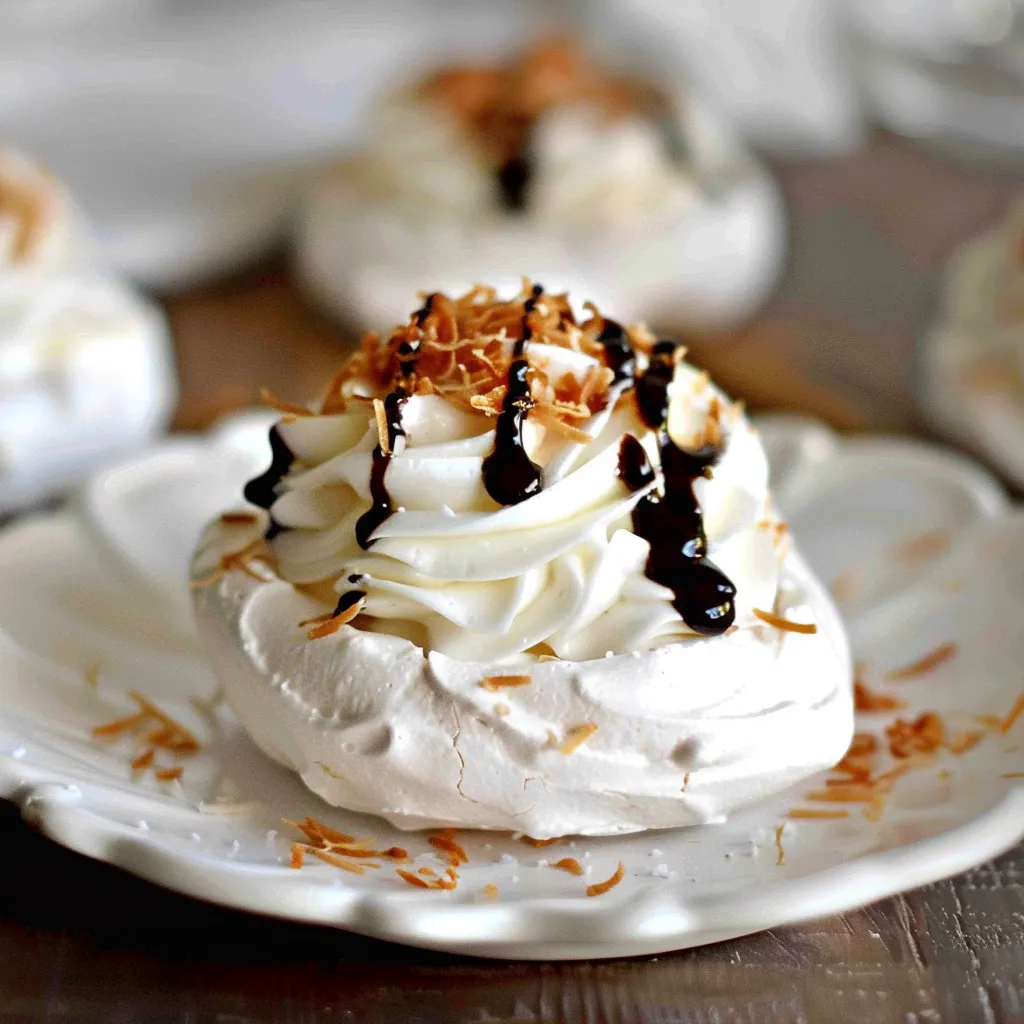 Mini pavlova élégantes à la noix de coco