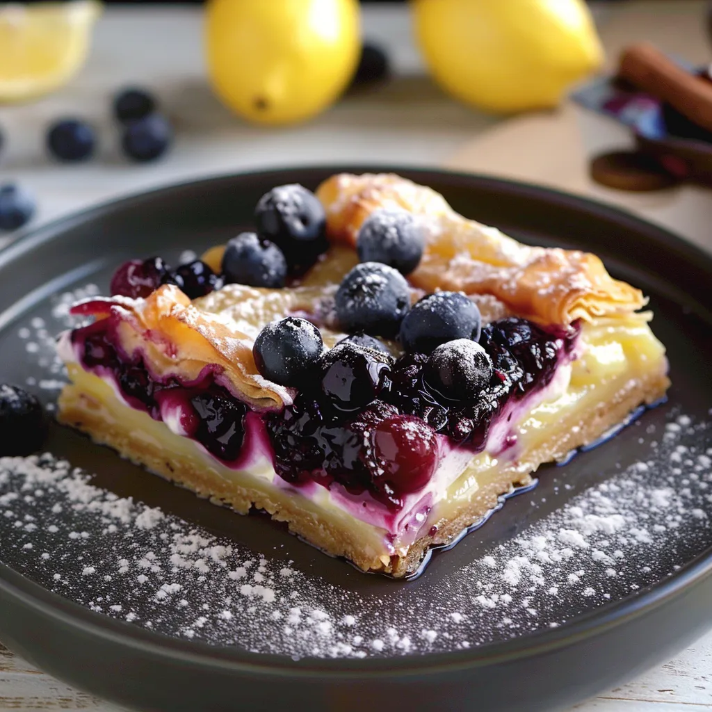 Lemonopita au citron et myrtille qui fait fondre de plaisir