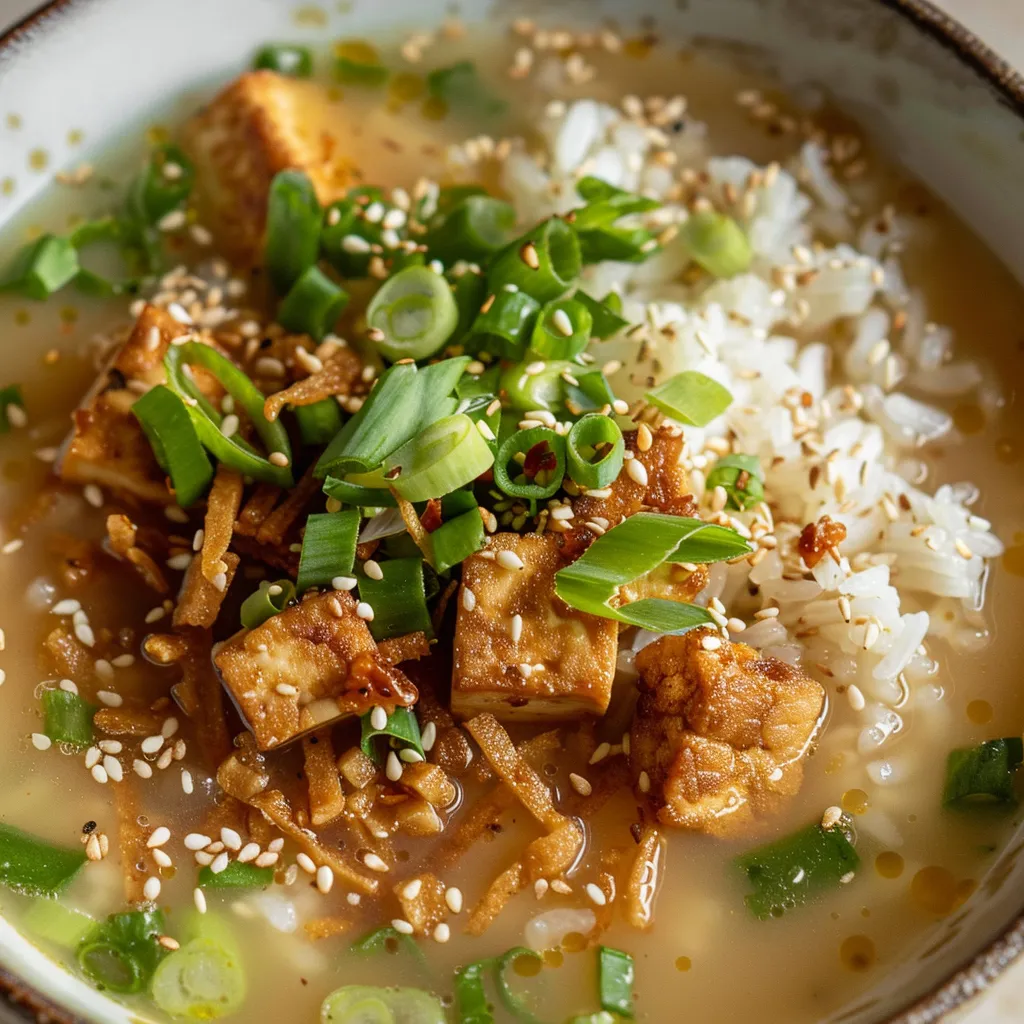Goûtez cette soupe miso au gingembre et tofu doré