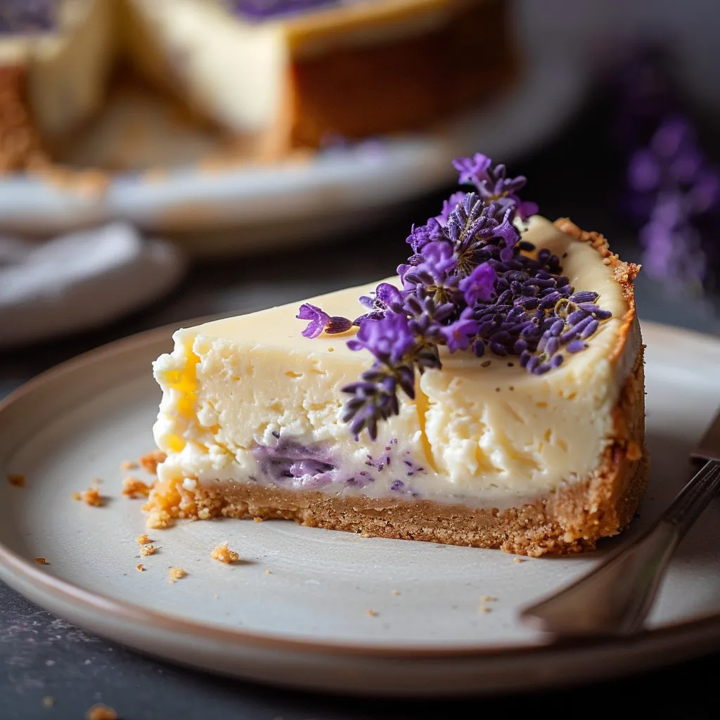 Craquez pour la douceur du cheesecake miel-lavande onctueux