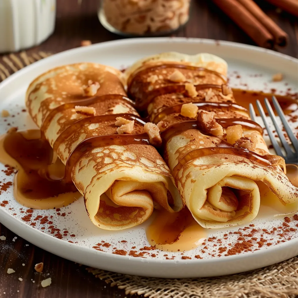 Crêpes roulées à la cannelle pleines de protéines