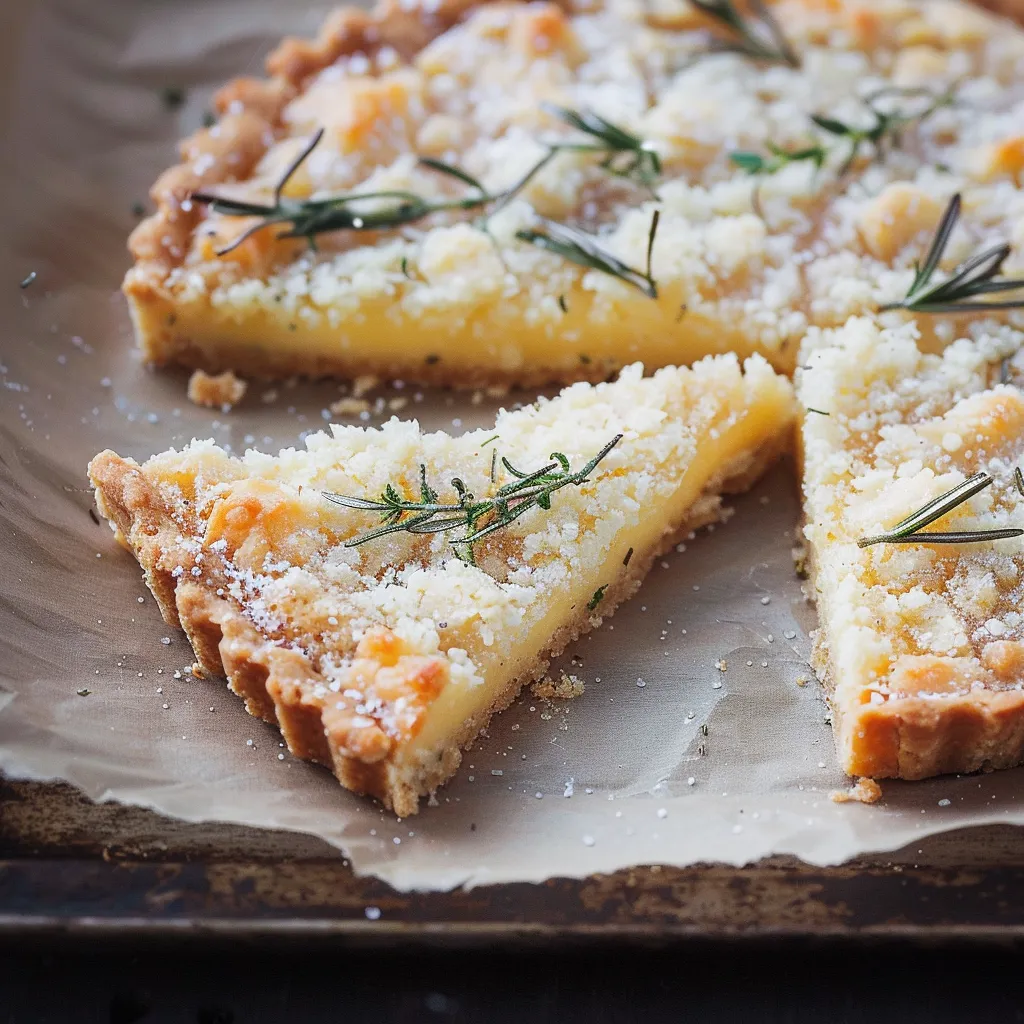 Tarte croustillante à la mandarine et romarin frais