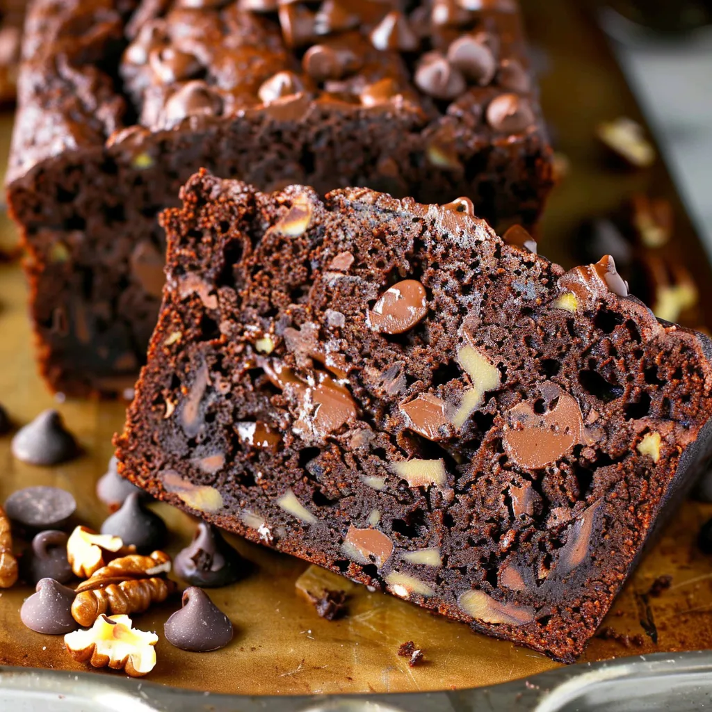Tranche de pain banane chocolat tout moelleux avec noix