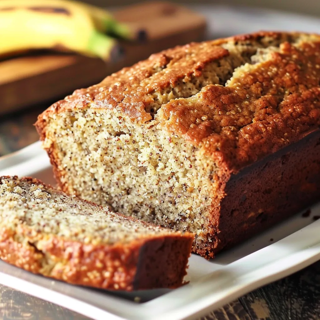 Pain sucré à la banane et quinoa doré au four