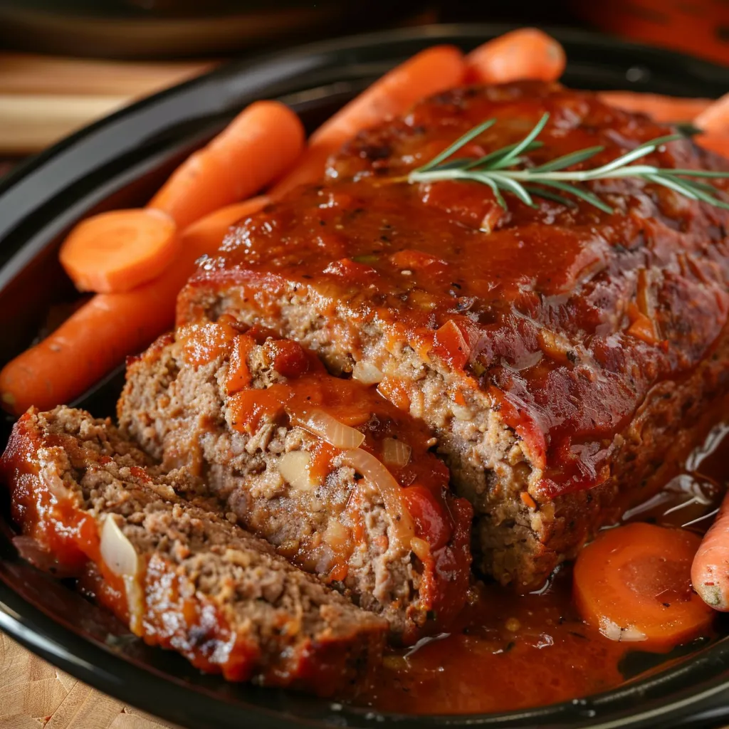 Pain de viande mijoteuse gourmand prêt à déguster