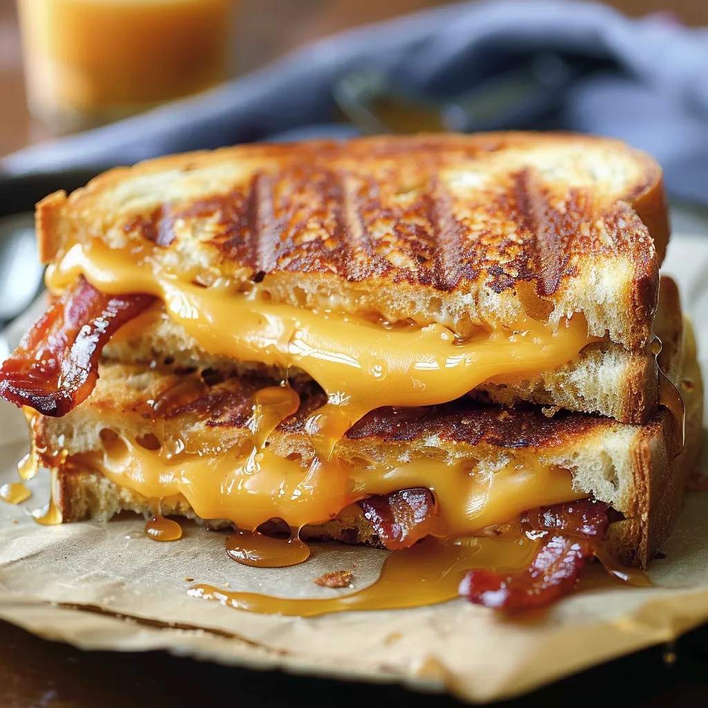 Croque-monsieur bacon érable doré