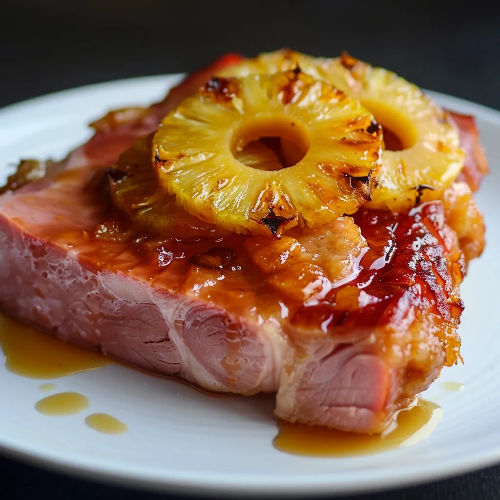 Jambon ananas caramélisé à table