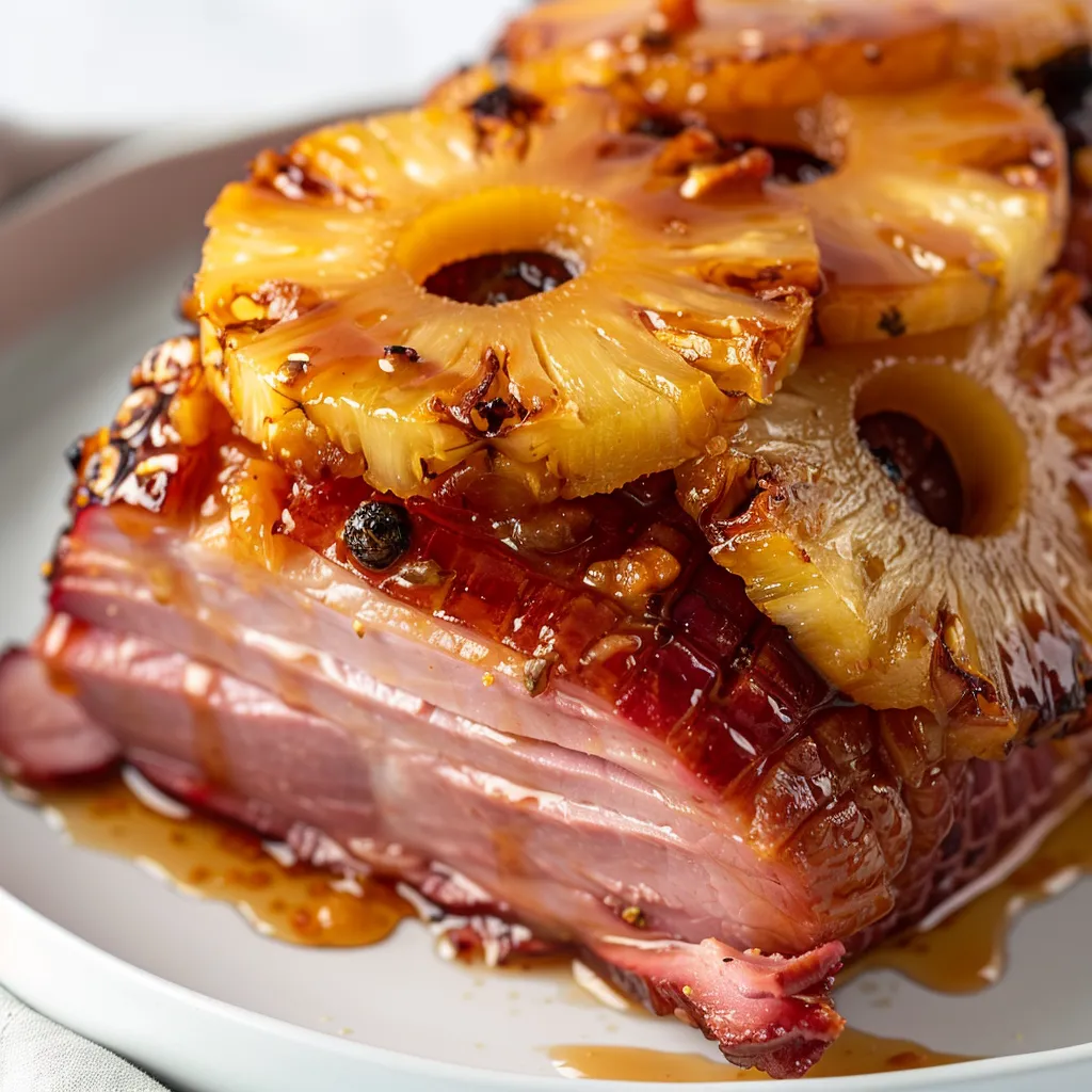 Ananas et jambon au four
