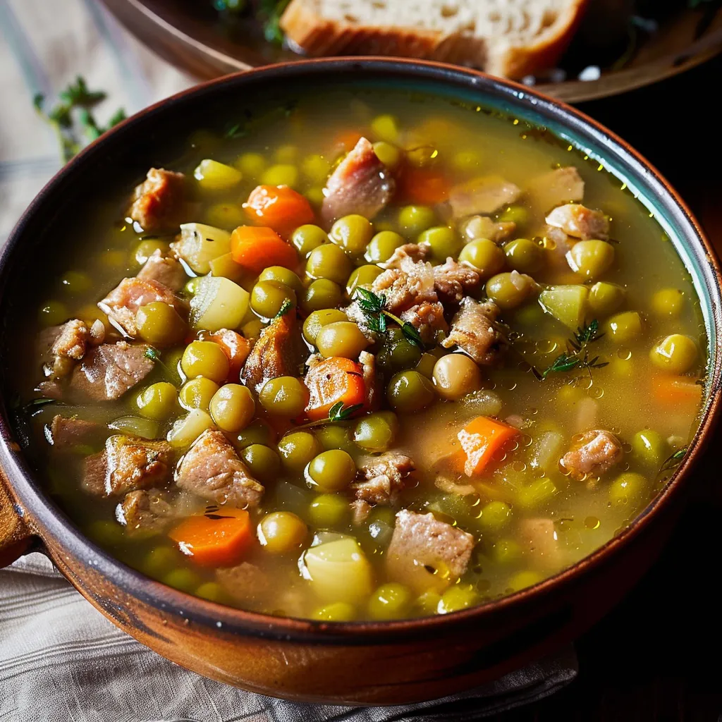 Soupe aux pois mijotée maison