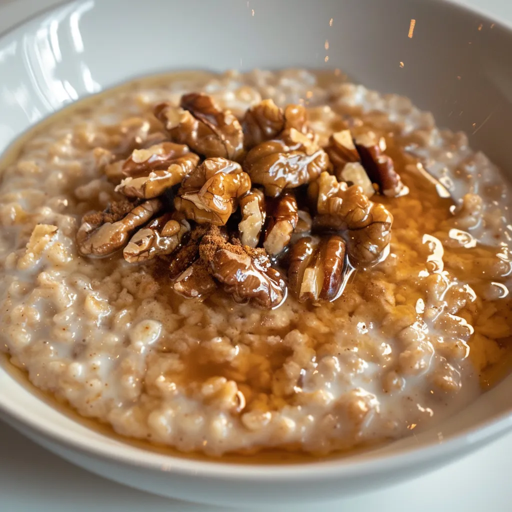 Porridge onctueux à l'érable et noix parfait pour bien démarrer sa journée