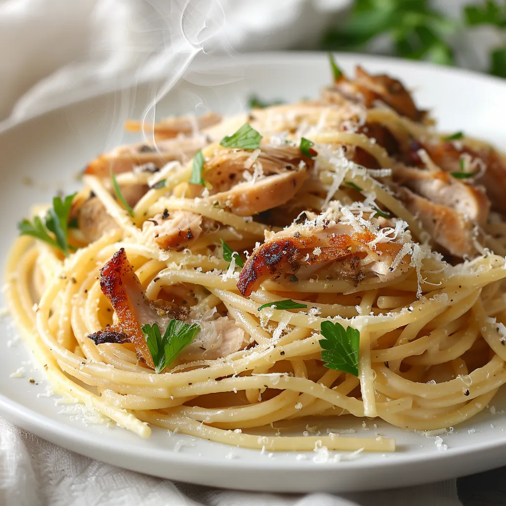 Spaghettis au poulet grillé savoureux et faciles à faire
