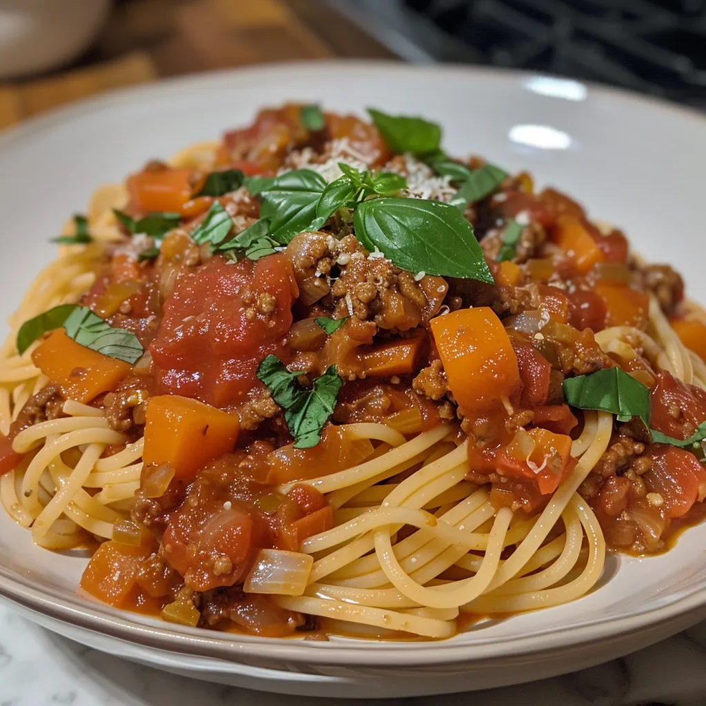 Spaghettis bolognaise végétarienne