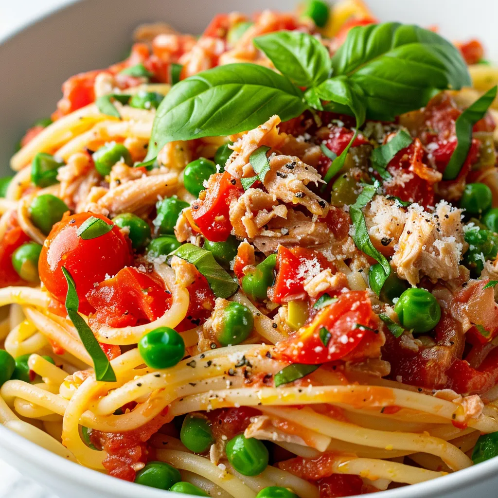 Thon basilic spaghetti