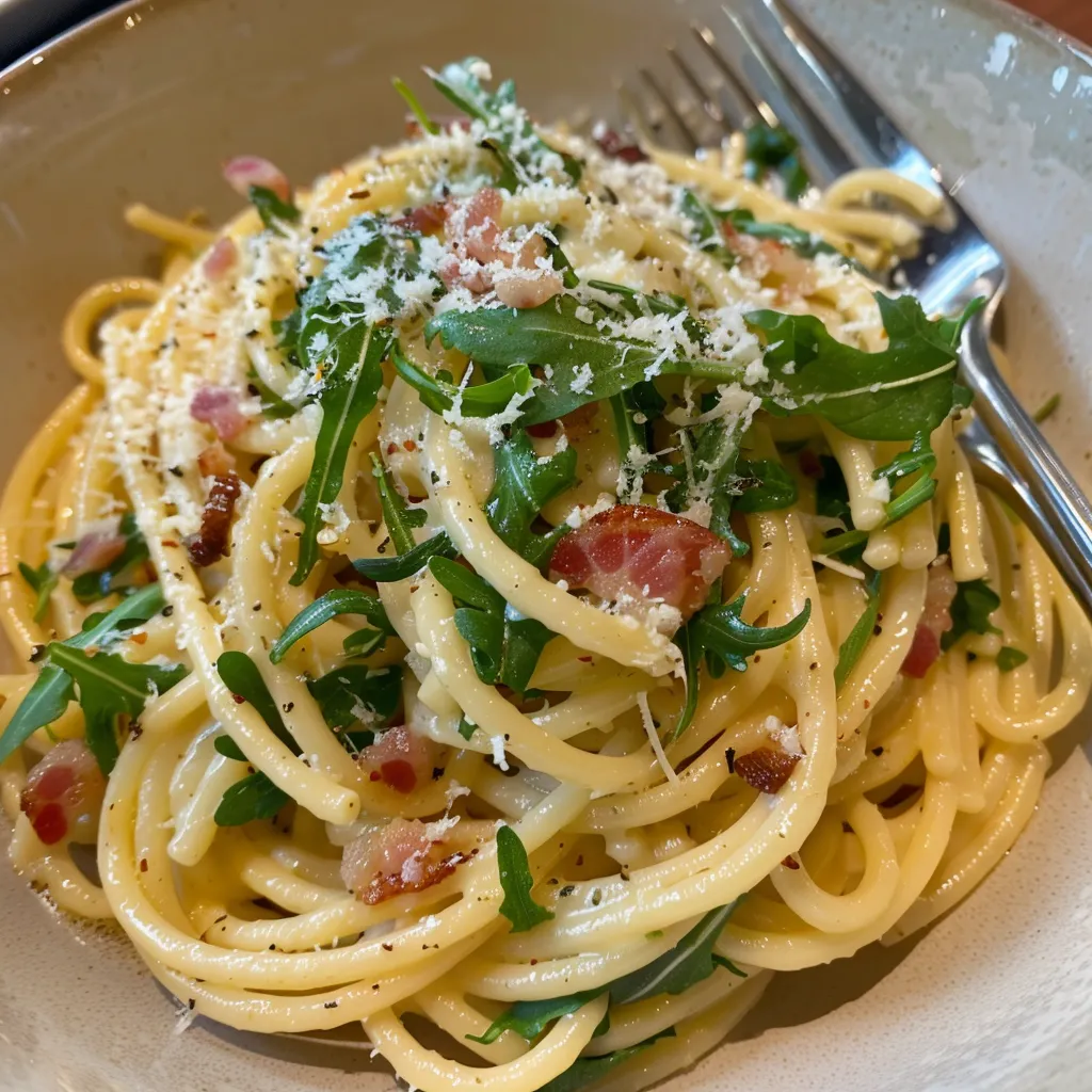 Super spaghettis carbo roquette