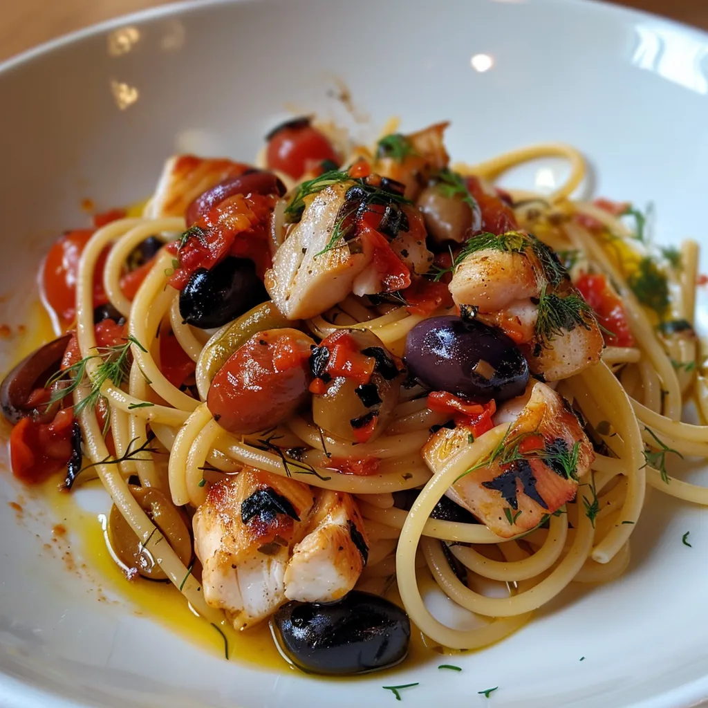 Rougets et spaghettis à l'aneth