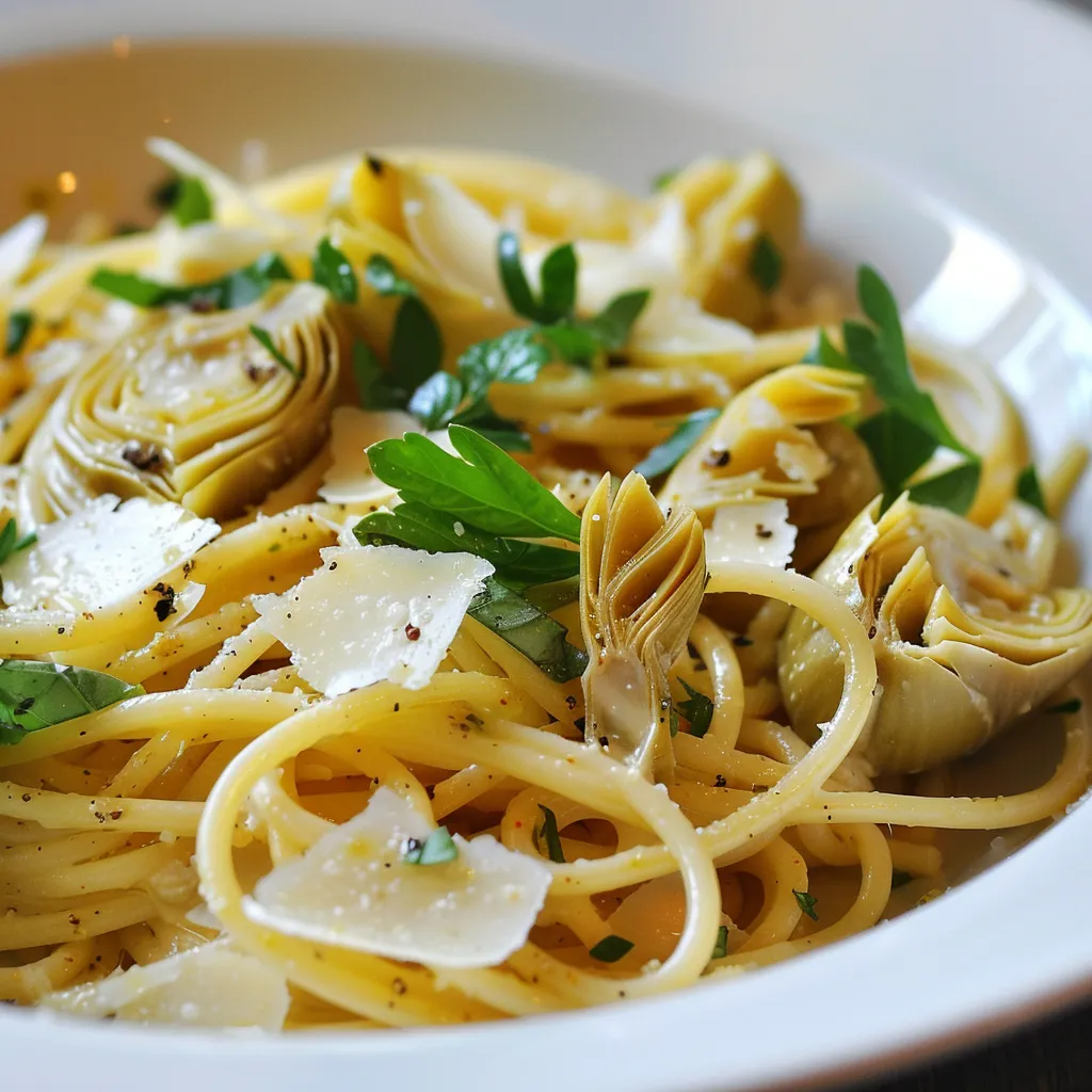 Superbe spaghettis artichauts