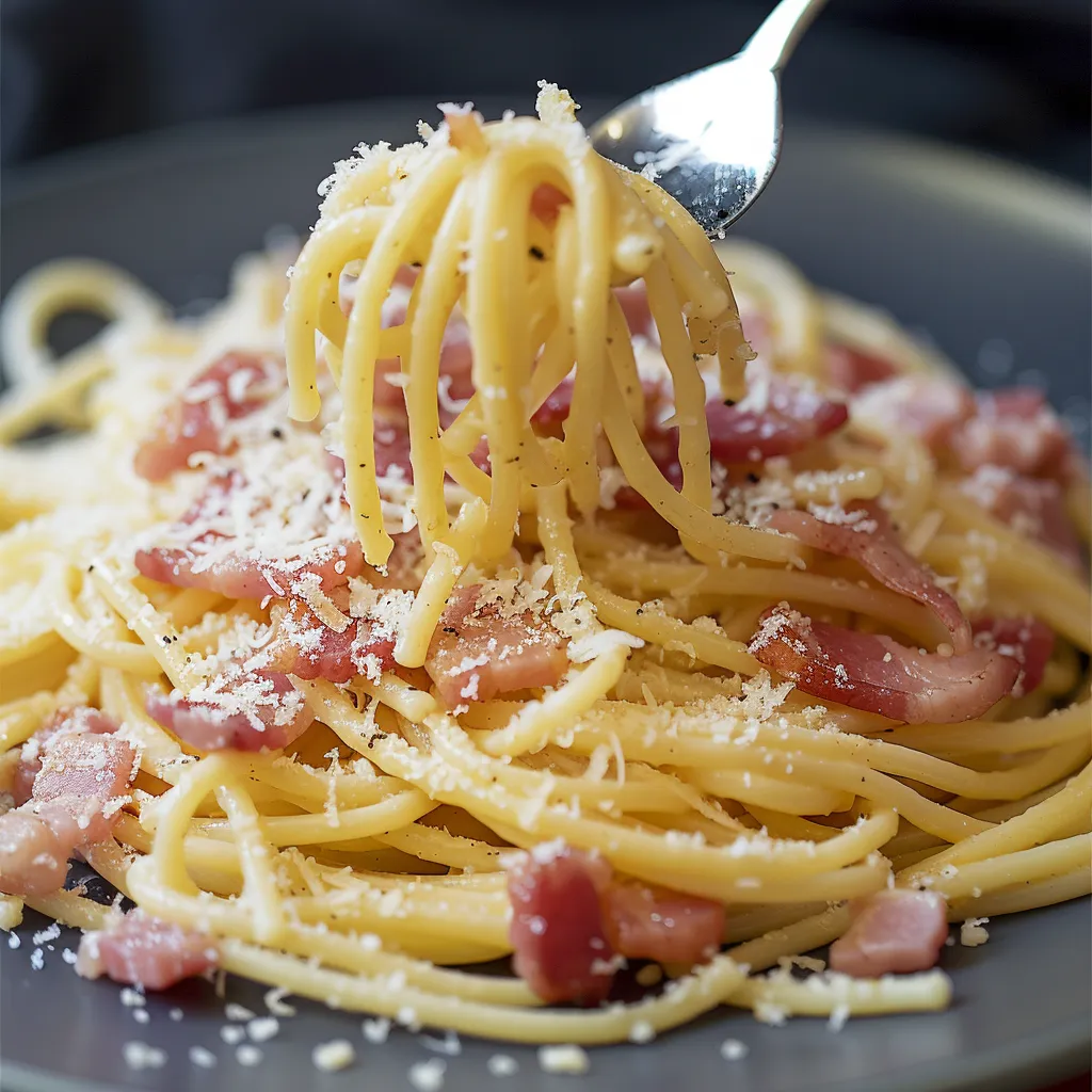 Carbonara savoureux et crémeux