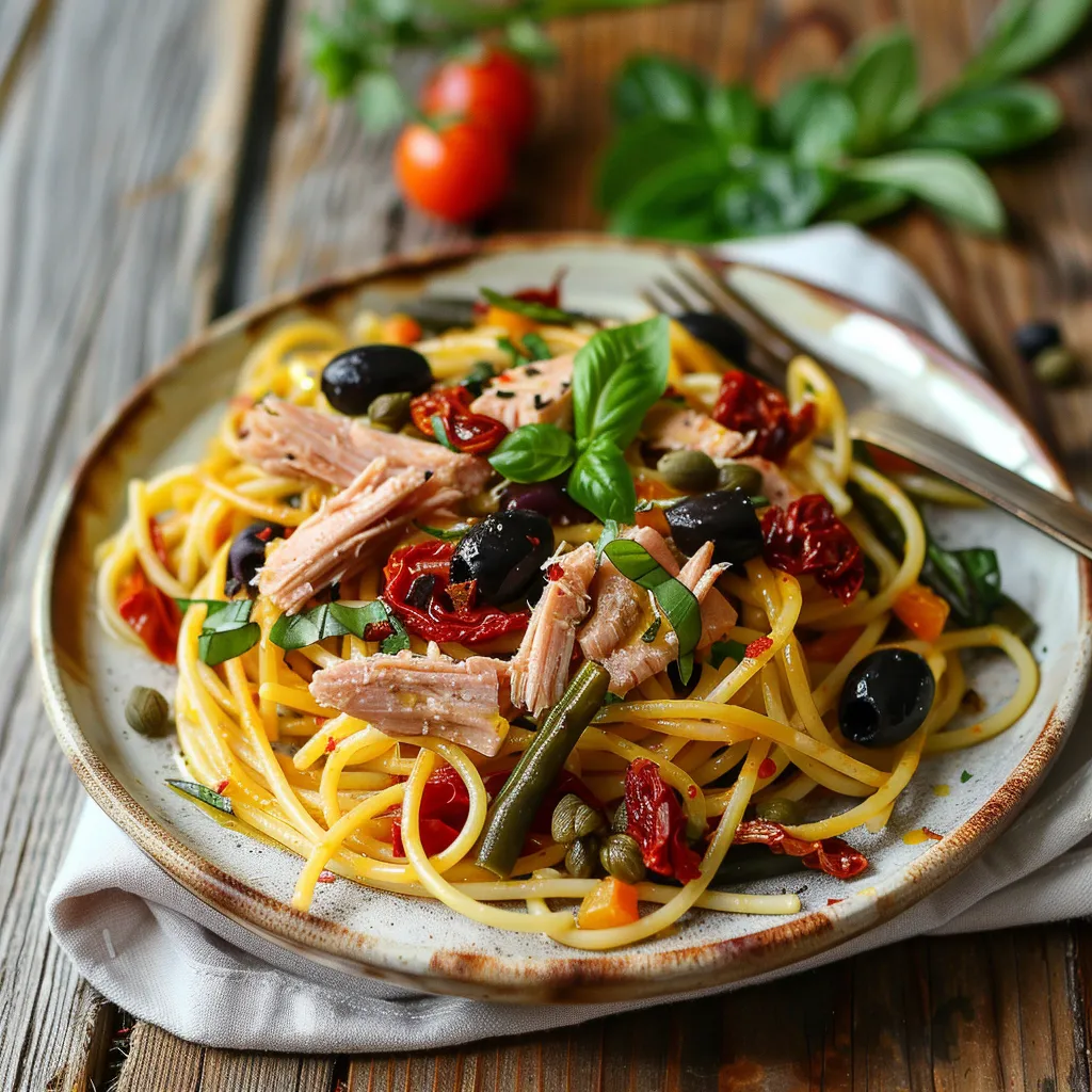 Spaghettis niçoise simples et gourmands