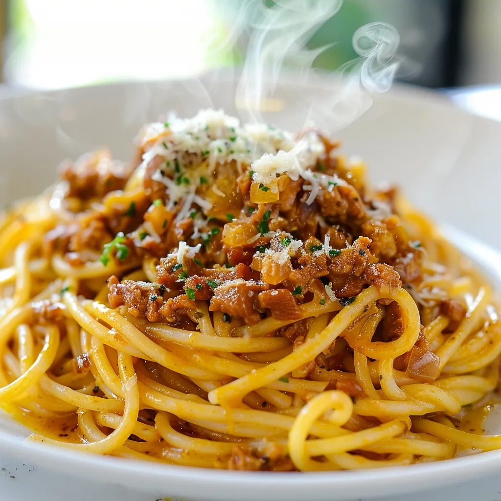 Spaghettis au curry gourmand