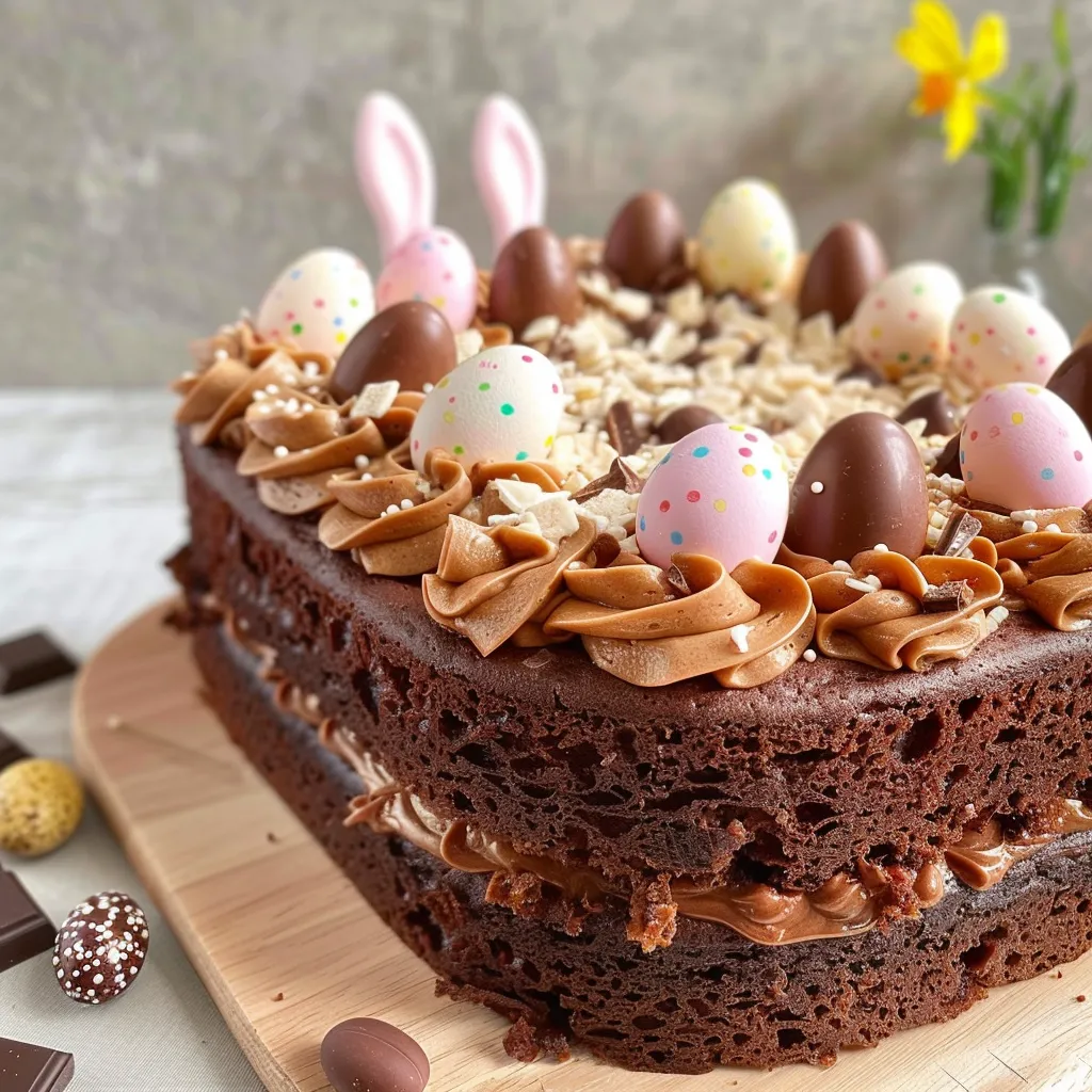 Gâteau chocolat décos Pâques tout gourmand