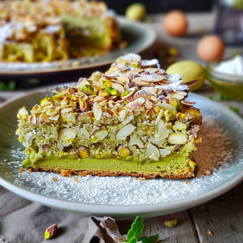 Gâteau macaron pistache façon Ottolenghi