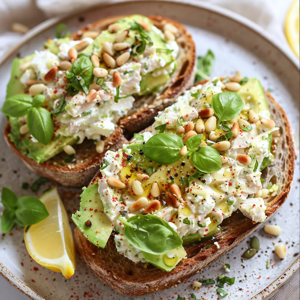 Toast gourmand thon avocat œufs
