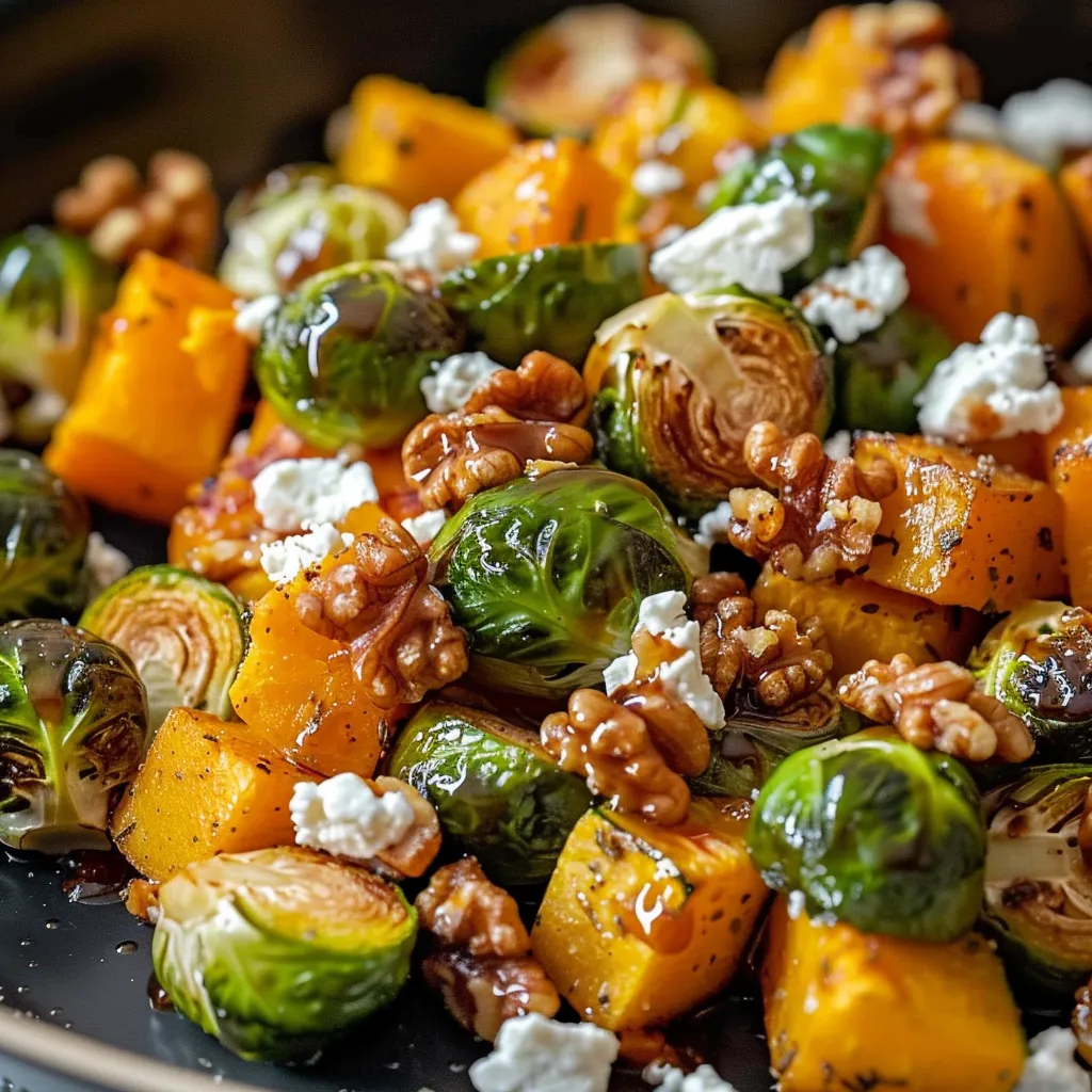 Mélange gourmand de légumes d’automne dorés au four