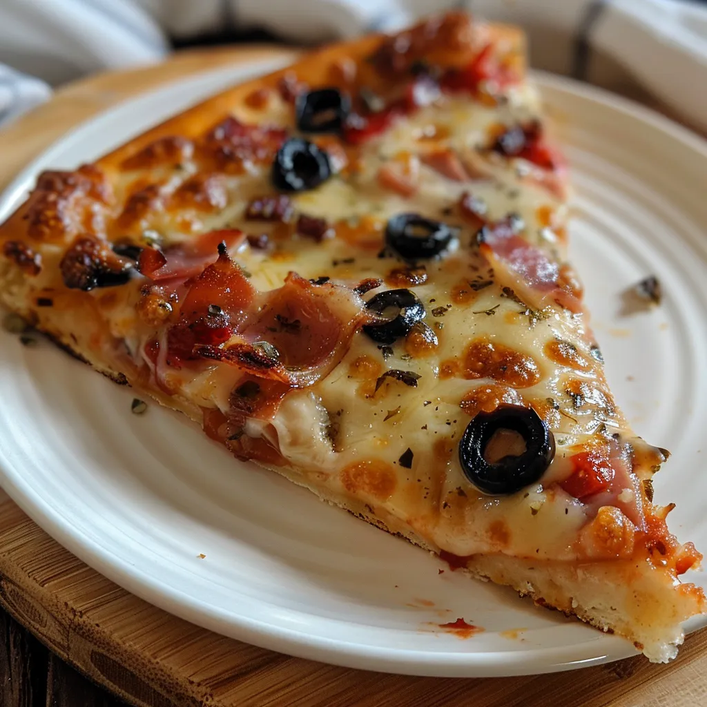 Une pizza gourmande aux lardons et tomates