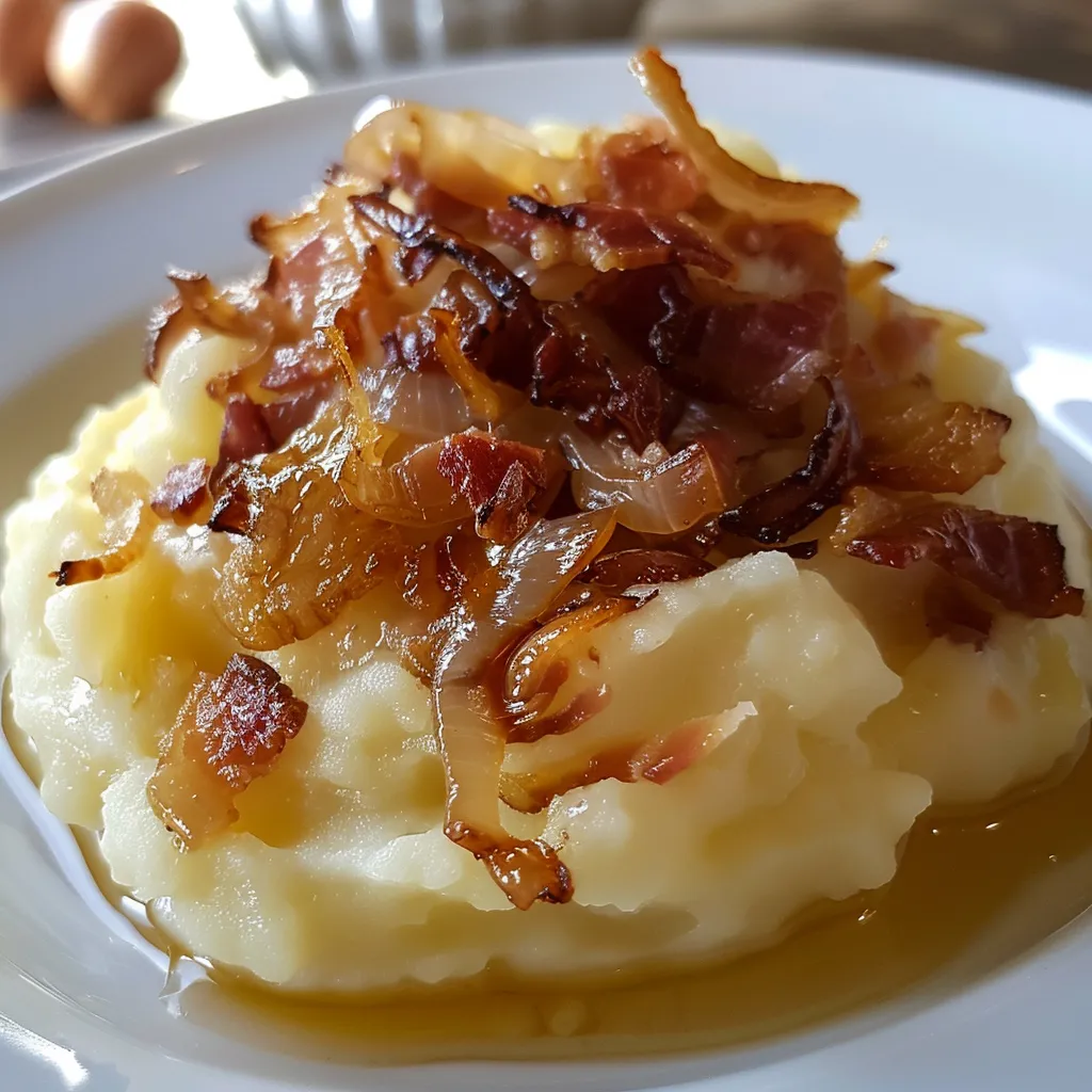 Lardons croustillants avec purée