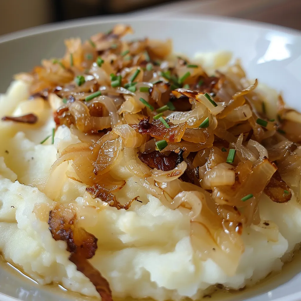 Purée crémeuse aux lardons caramélisés
