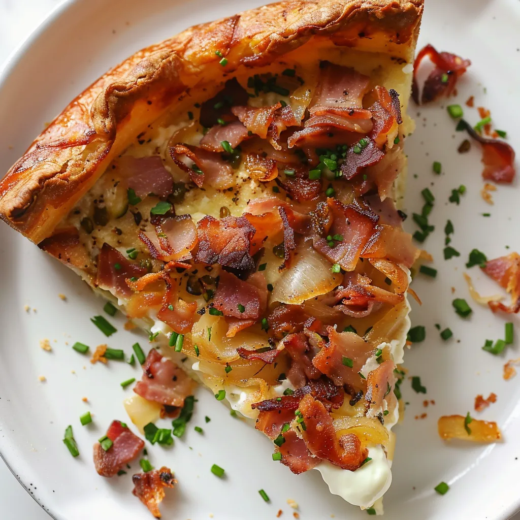 Une flammekueche aux lardons très gourmande