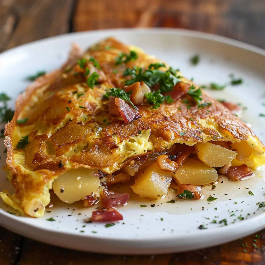 Omelette savoyarde lardons reblochon fondant