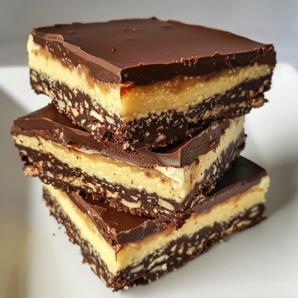 Barres gourmandes chocolat et noix façon Nanaimo