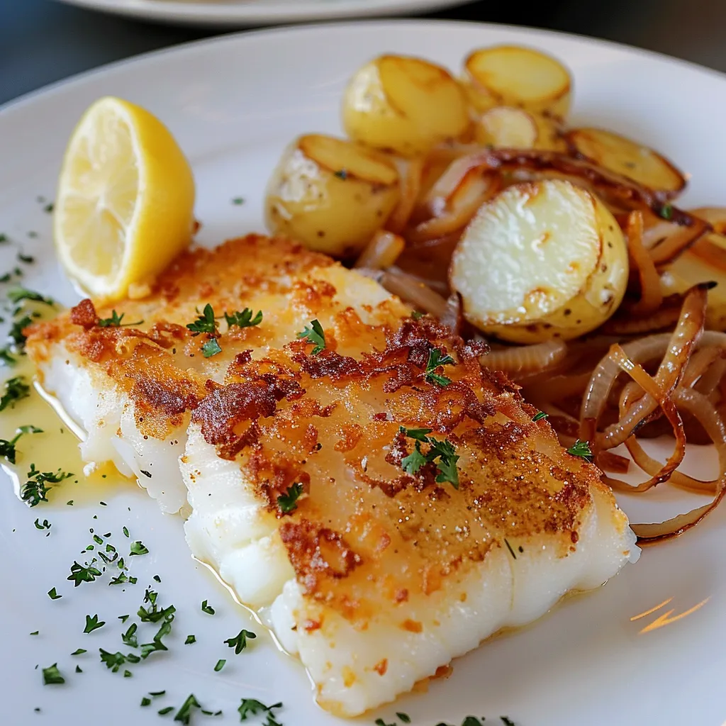 Morue tendre et oignons