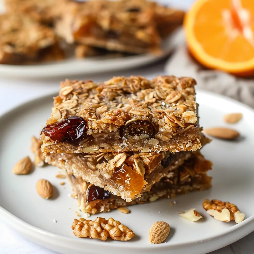 Carrés aux dattes croustillants à l’avoine et amandes