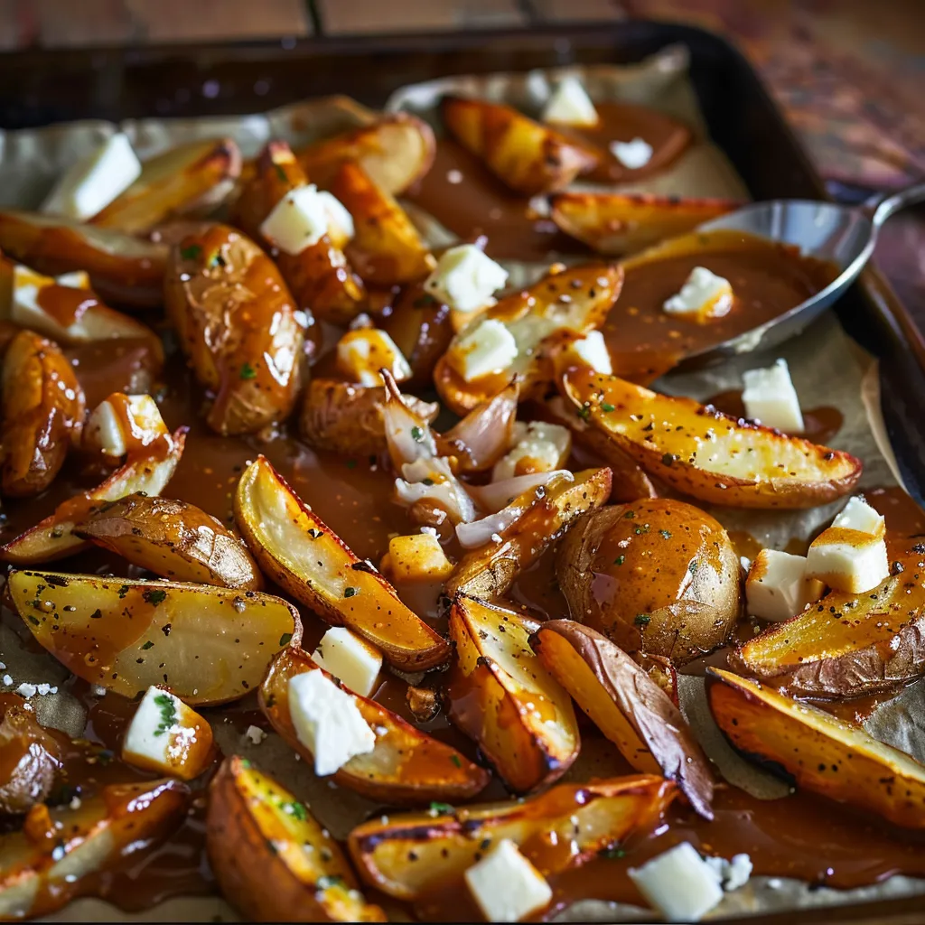 Poutine au four dorée et fondante, facile à préparer chez soi