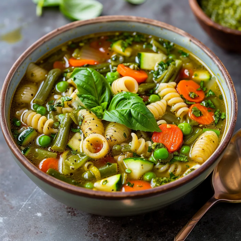 Un minestrone de printemps tout en couleurs