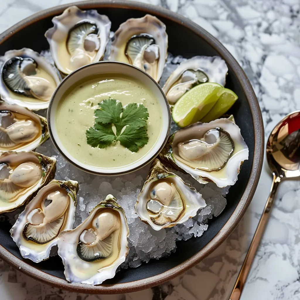 Huîtres coco et citronnelle super fraîches