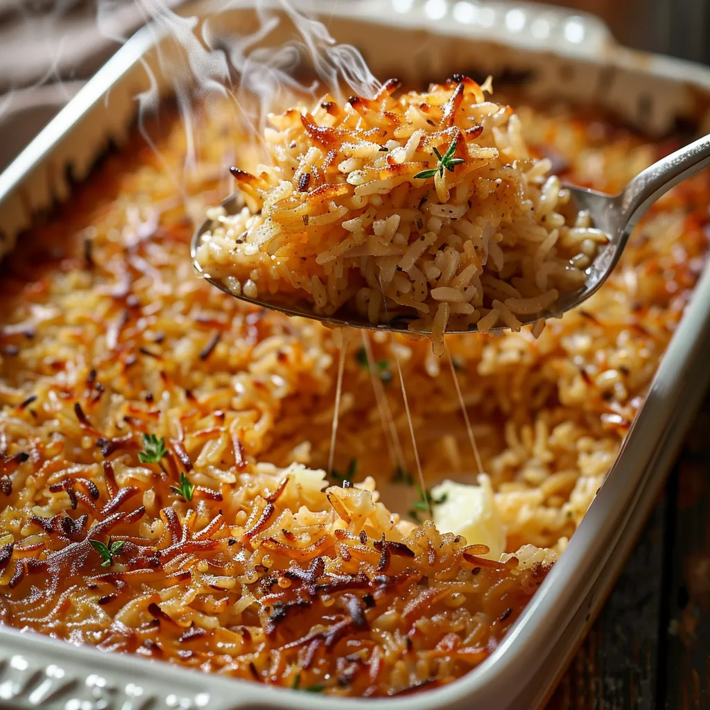 Riz crémeux et tendre aux oignons