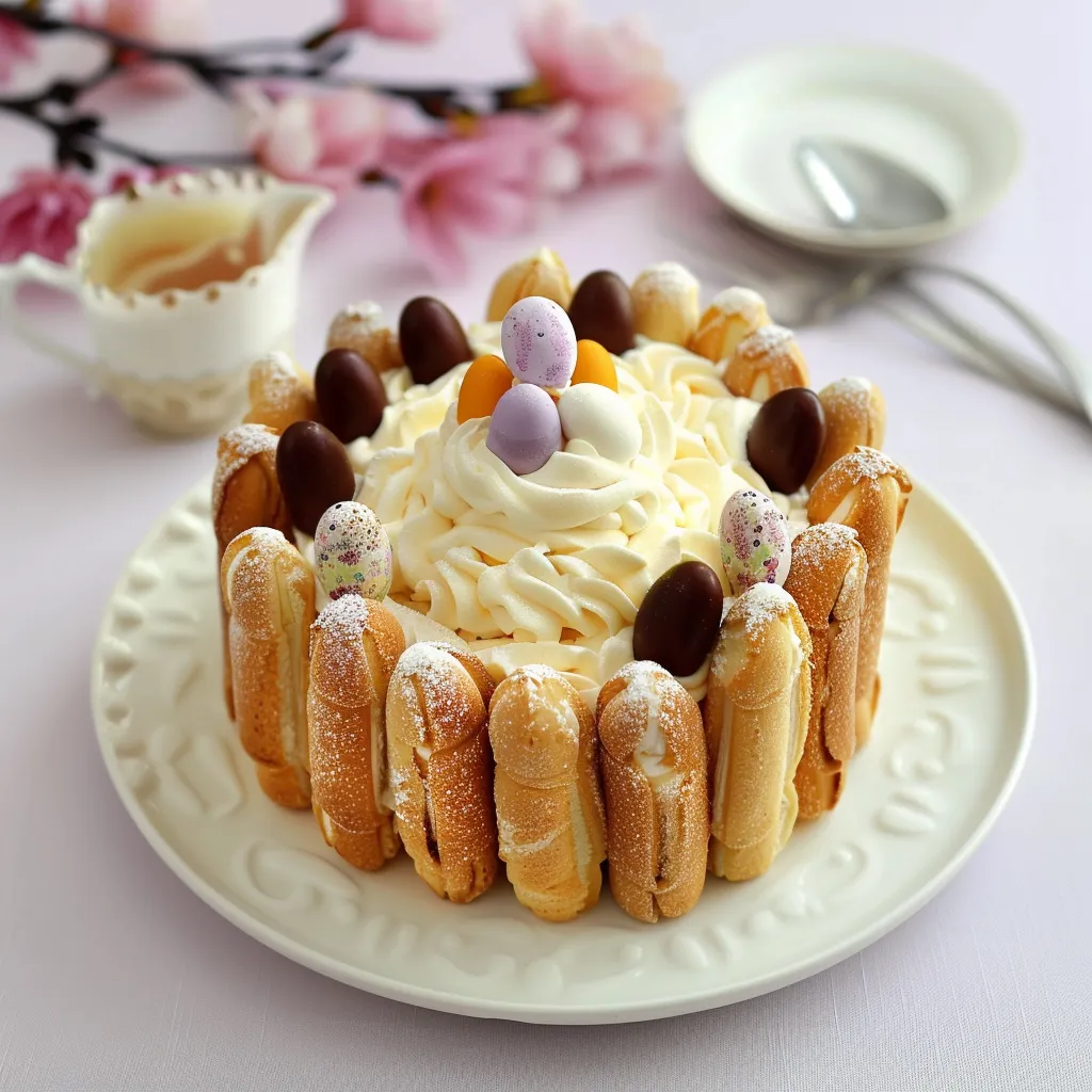 Charlotte chocolat et œufs de Pâques