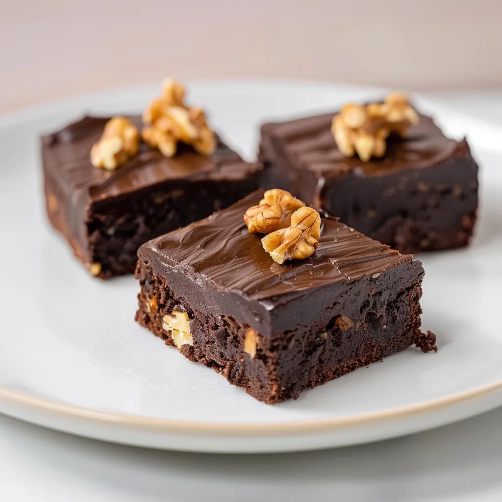 Carrés chocolat fondant et noix