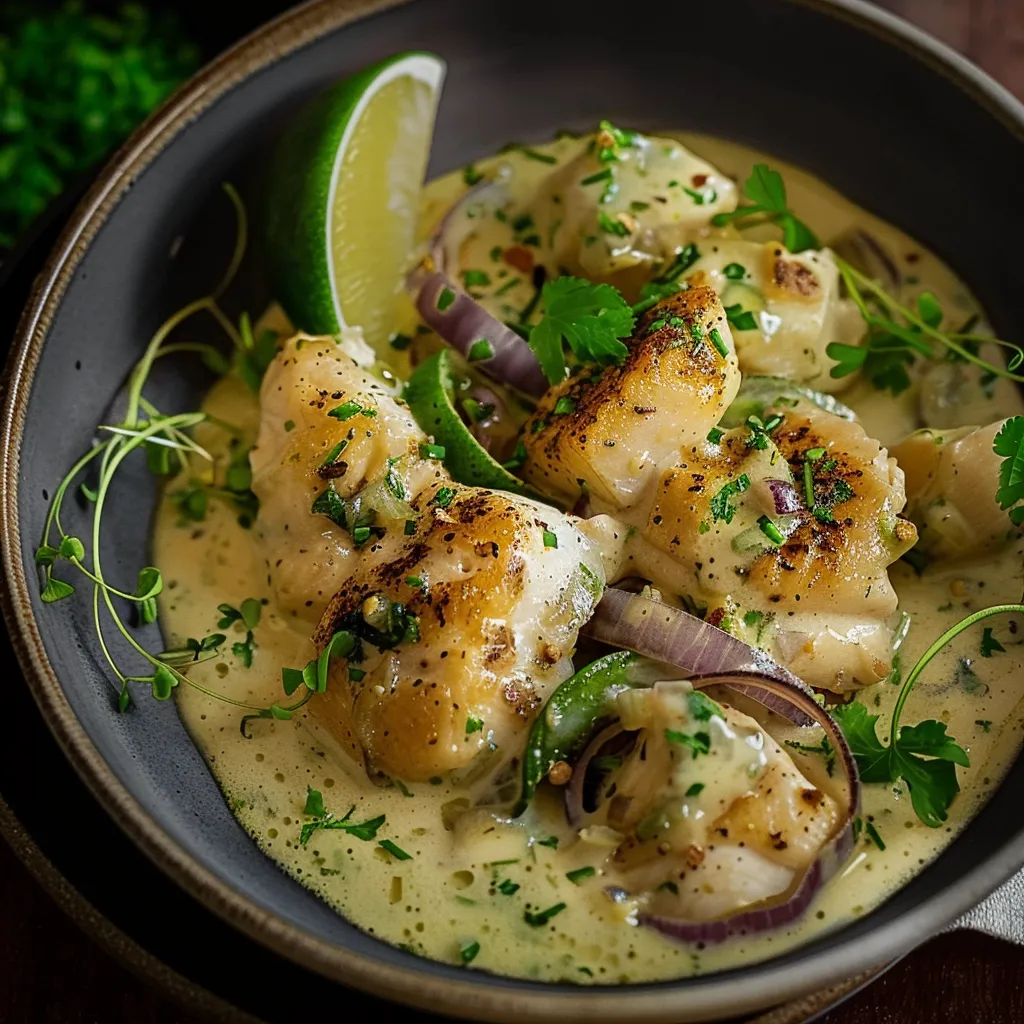 Plat de cari vert au poulet