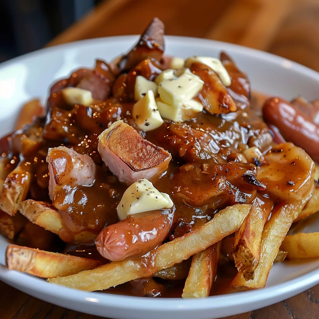 Délice au feu de camp avec poutine