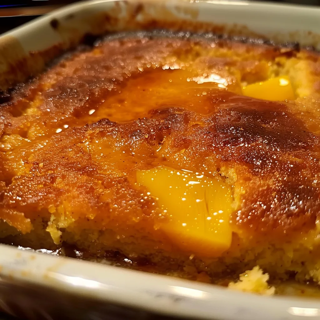 Version mangue du pouding chômeur, dessert exotique et moelleux