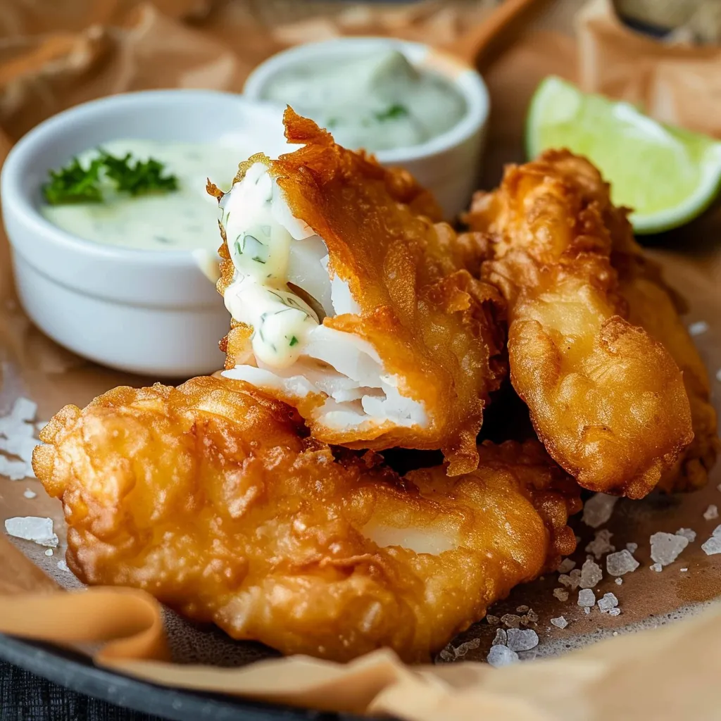 Flétan croustillant délicieusement doré