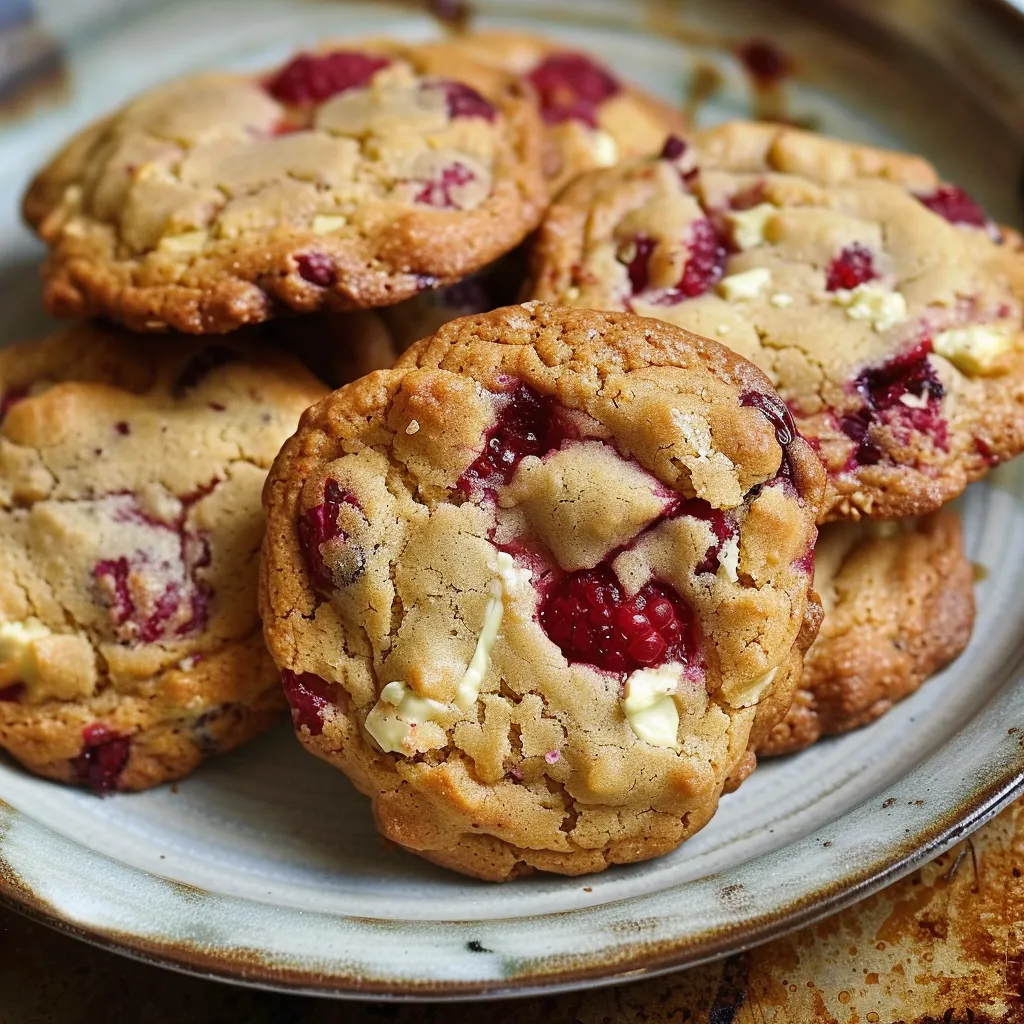 Cookies moelleux framboise chocolat blanc