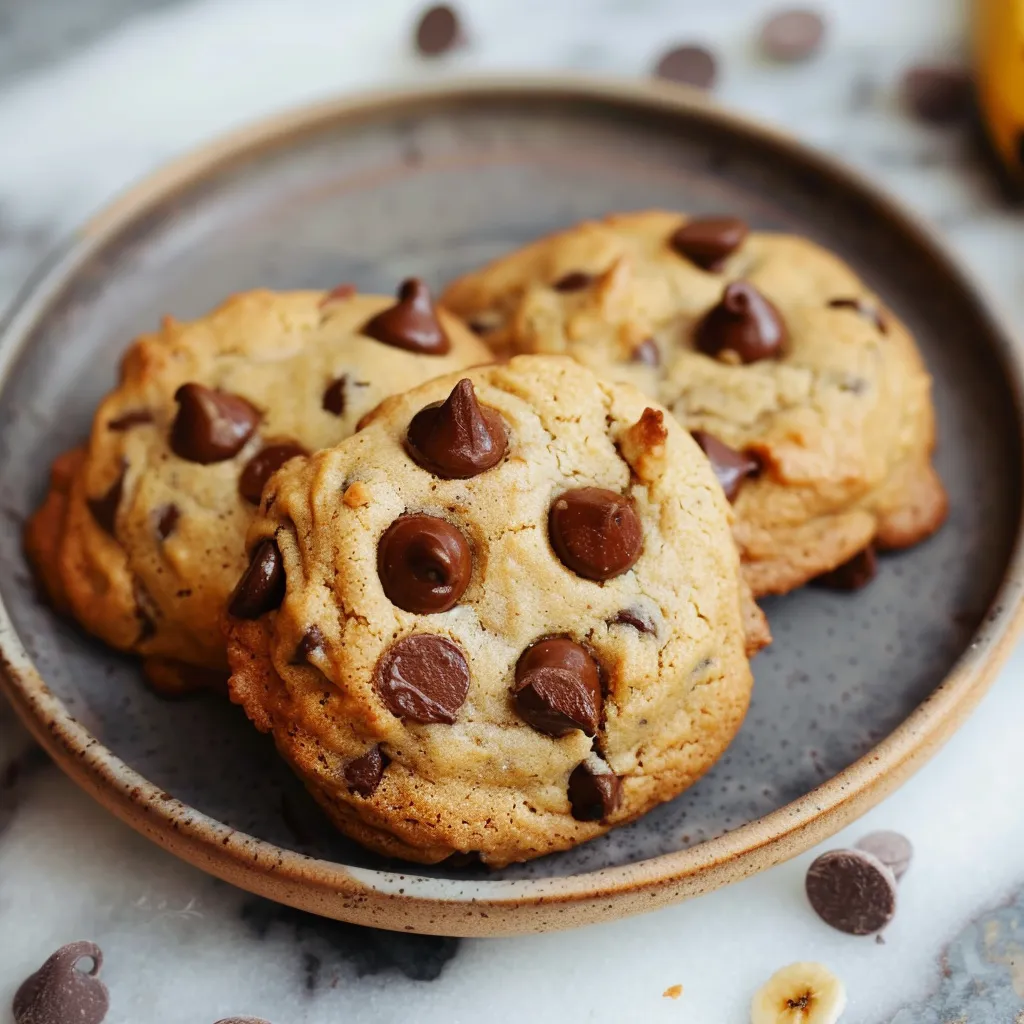 cookies moelleux banane chocolat