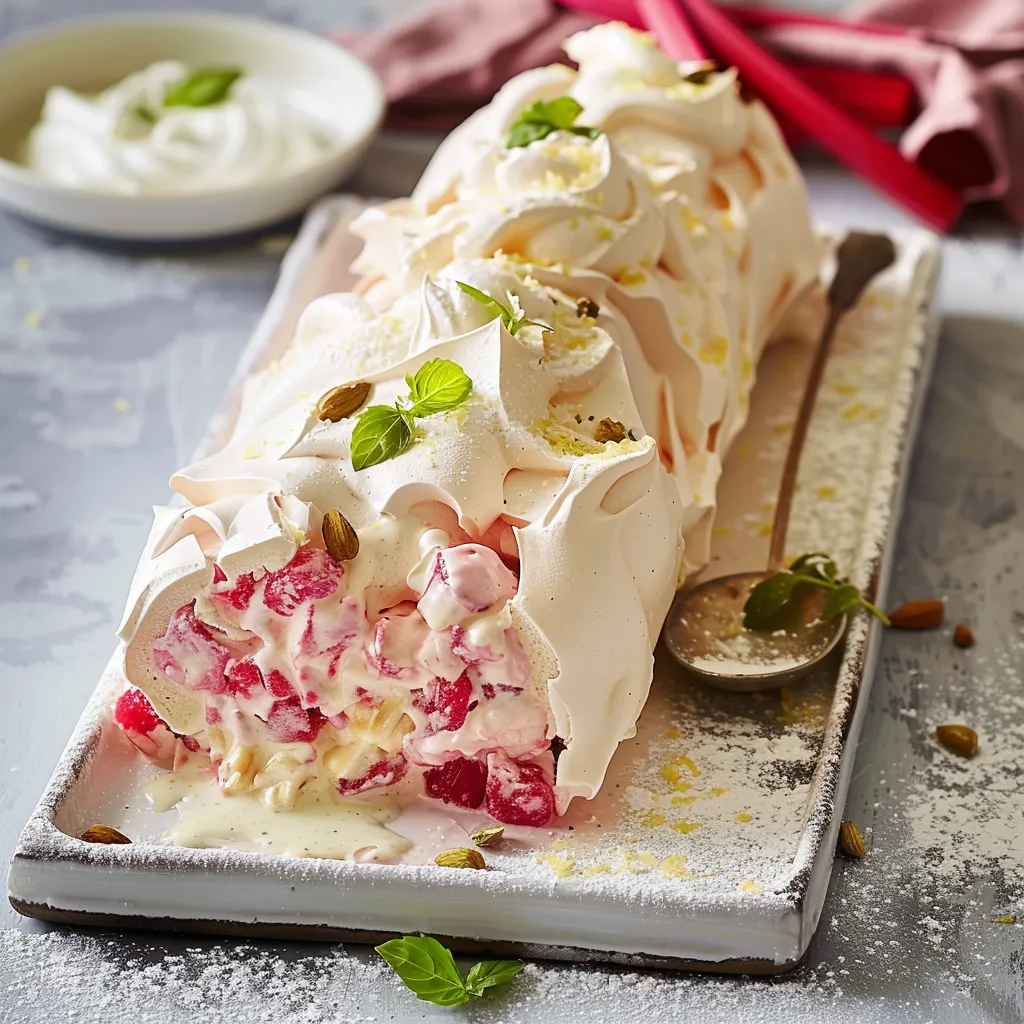 Roulé meringué à la rhubarbe et mascarpone