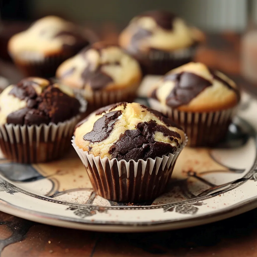 Muffins marbrés chocolat vanille extra moelleux